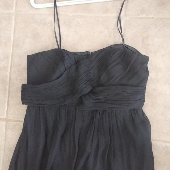 J. CREW 100% SILK STRAPLESS CHARCOAL GRAY FORMAL DRESS SIZE 6P - Picture 2 of 2